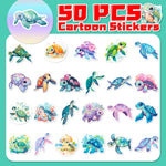 Blue Sea World Turtle Stickers