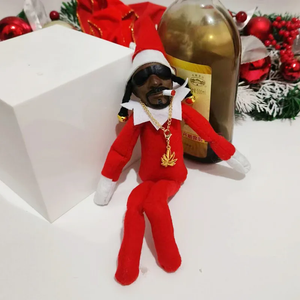 Snoop On A Stoop Red Christmas Elf Doll