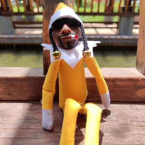 Snoop On A Stoop Yellow Christmas Elf Doll