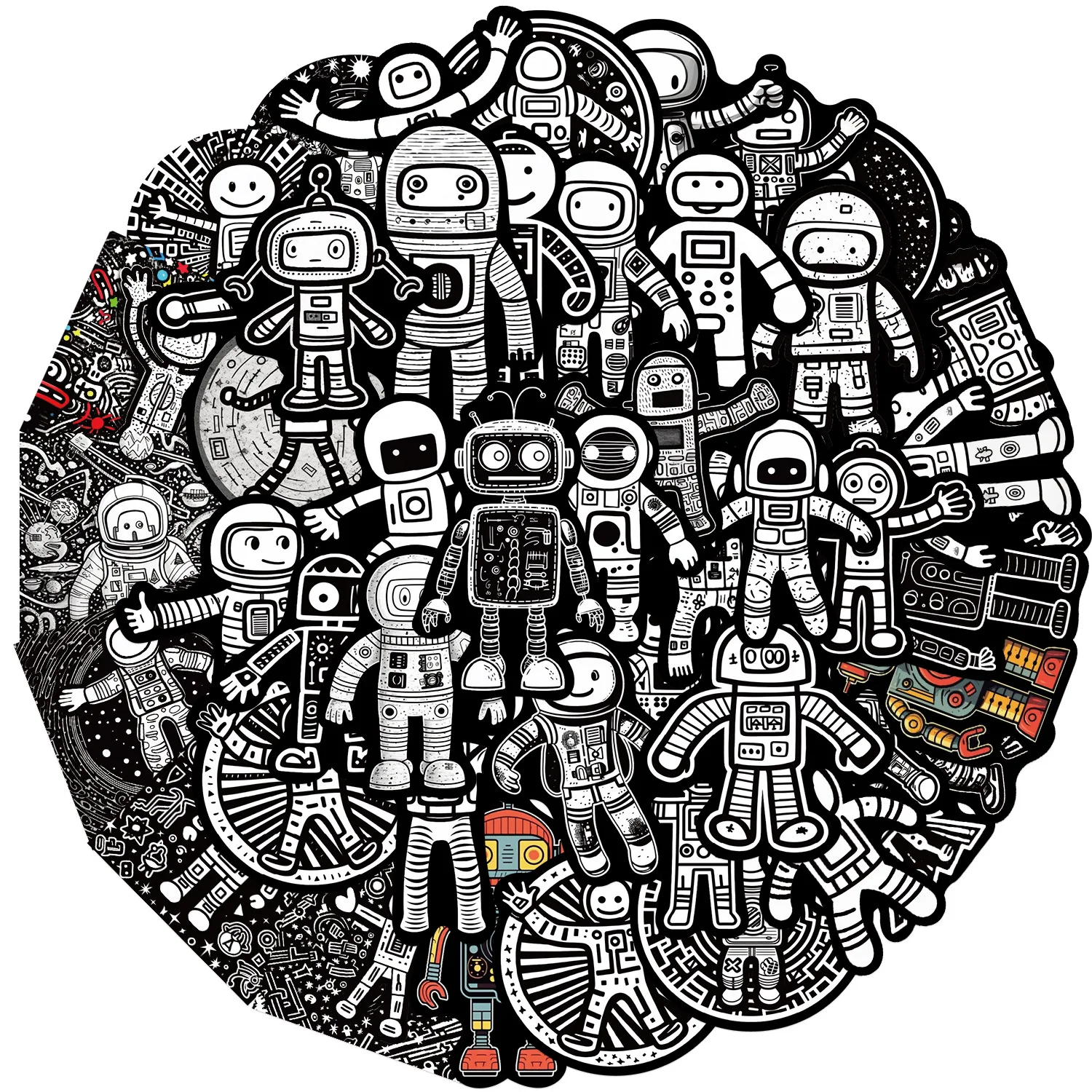 Space Astronaut Robot Stickers