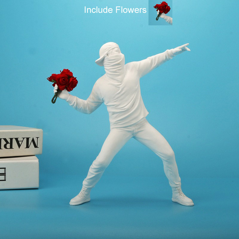 Banksy Sculptures Flower Thrower Resin Figurine