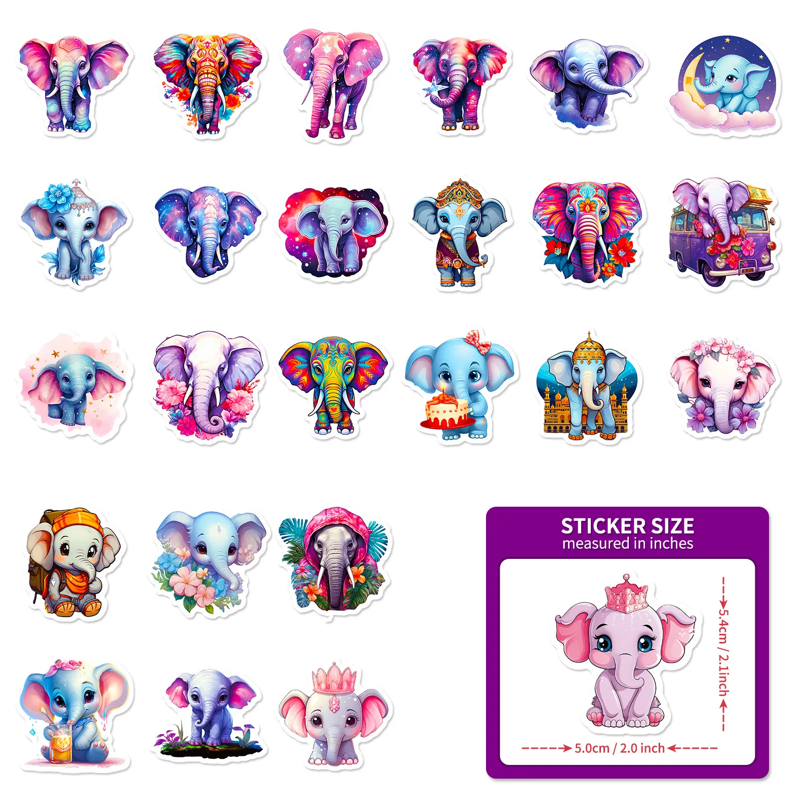 Elephant Kawaii Stickers