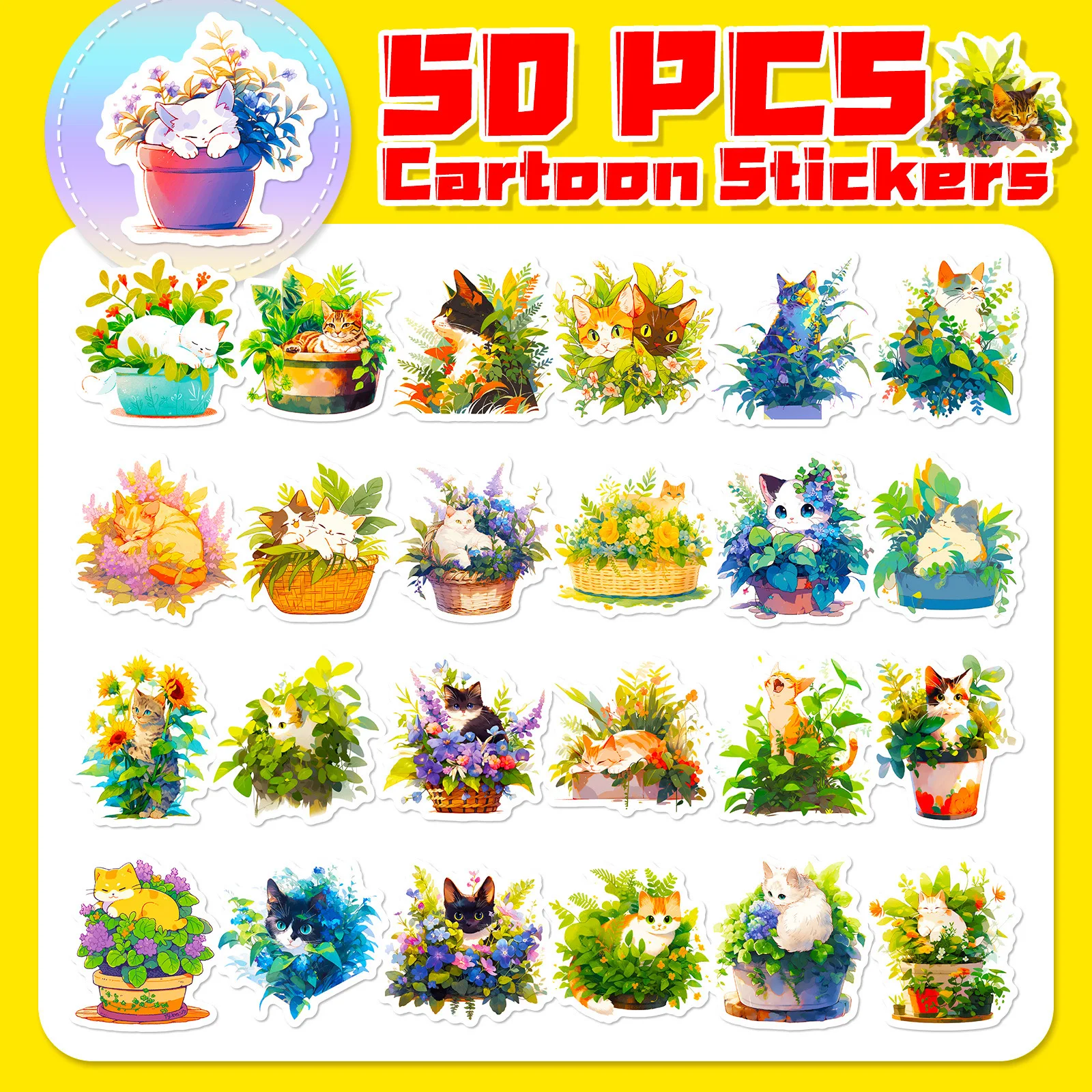 Cat Plant Stickers