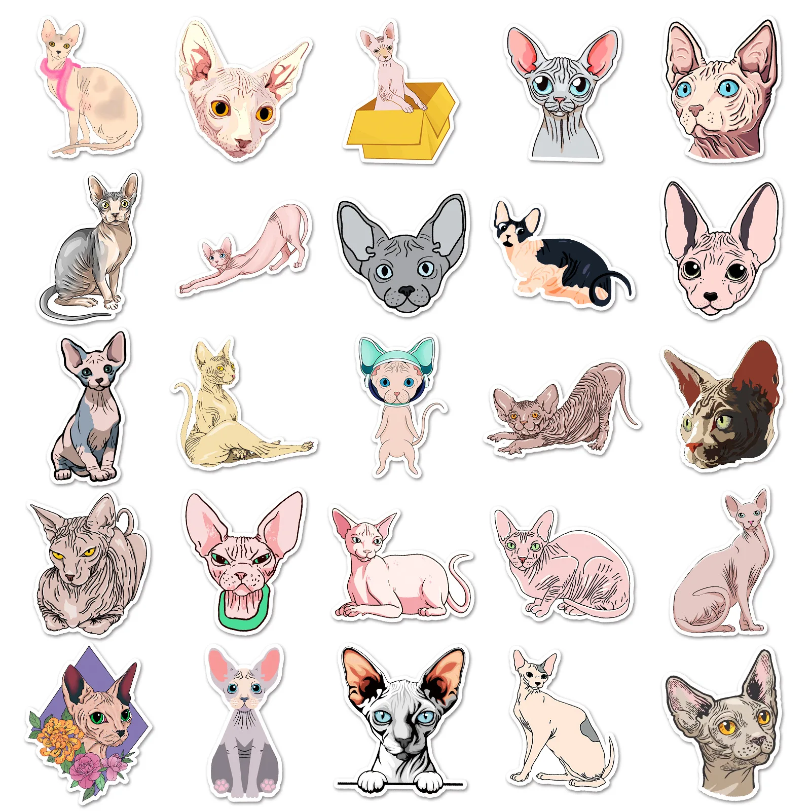 Sphynx Hairless Cat Stickers