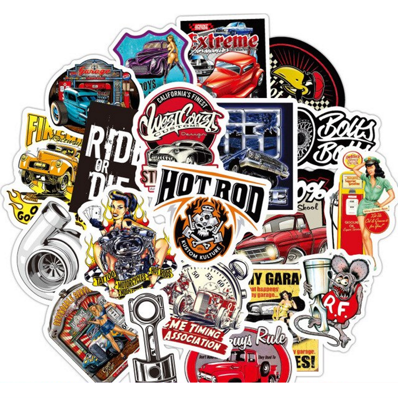 Hot Rod Vintage Stickers