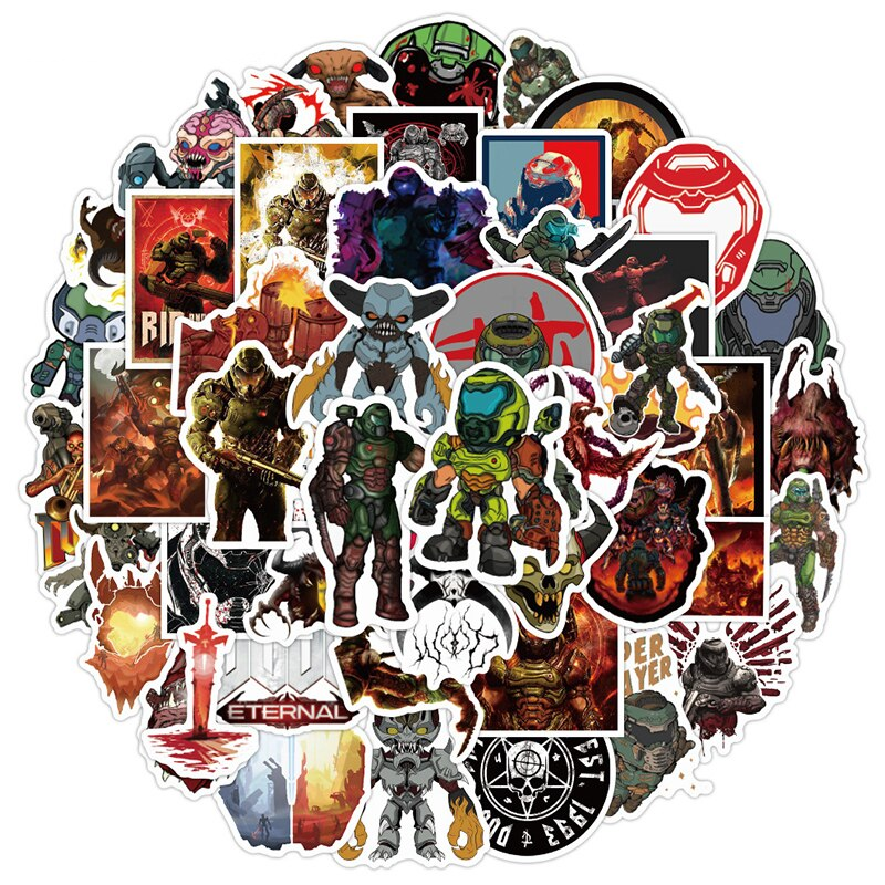 Doom Eternal Shooting Game Stickers