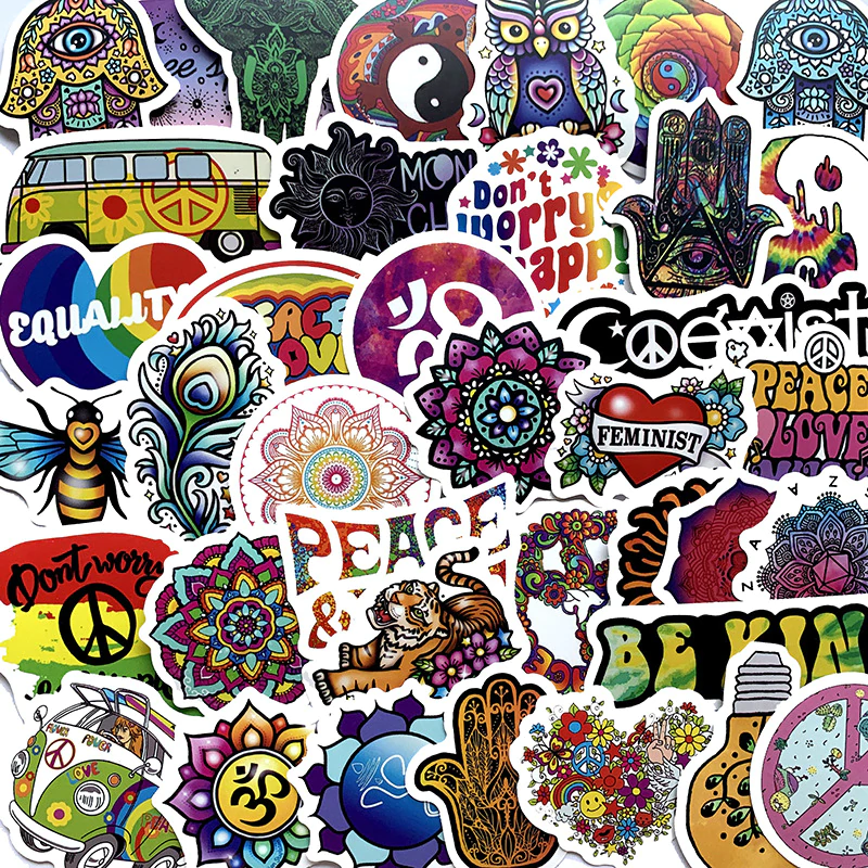 Love And Peace Hippies Stickers