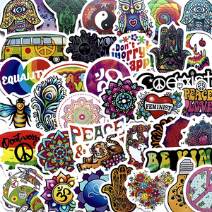 Love And Peace Hippies Stickers