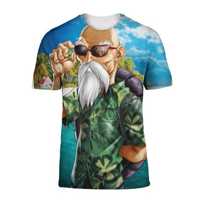 Dragon Ball Master Roshi Hawaii 3D T-Shirt