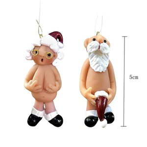 Funny Naked Santa Claus Resin Doll Ornament