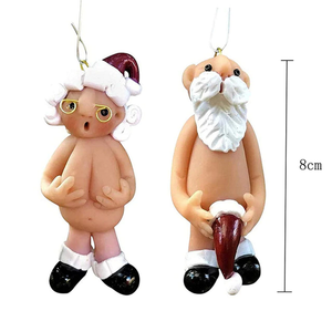 Funny Naked Santa Claus Resin Doll Ornament