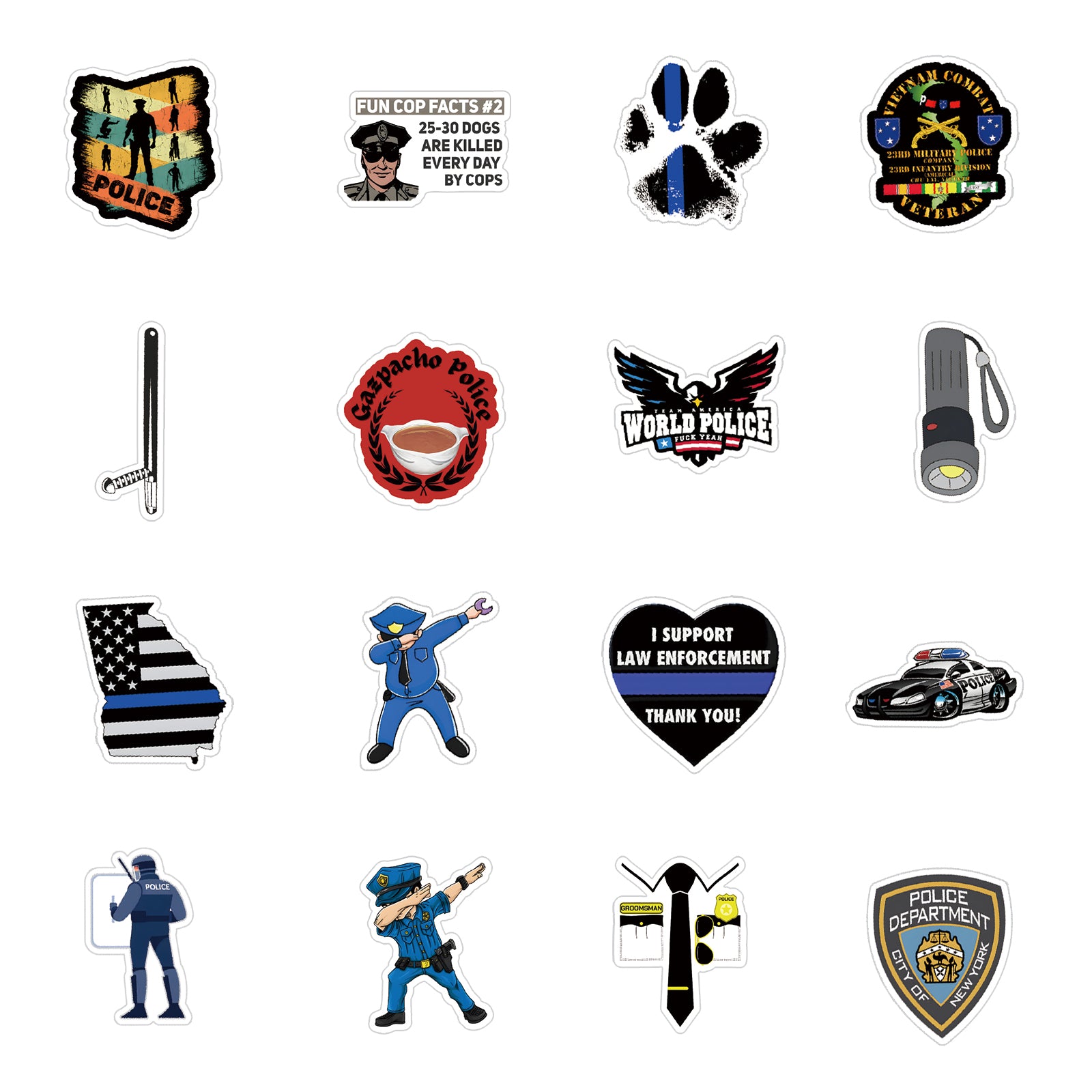 Police Policemen Stickers