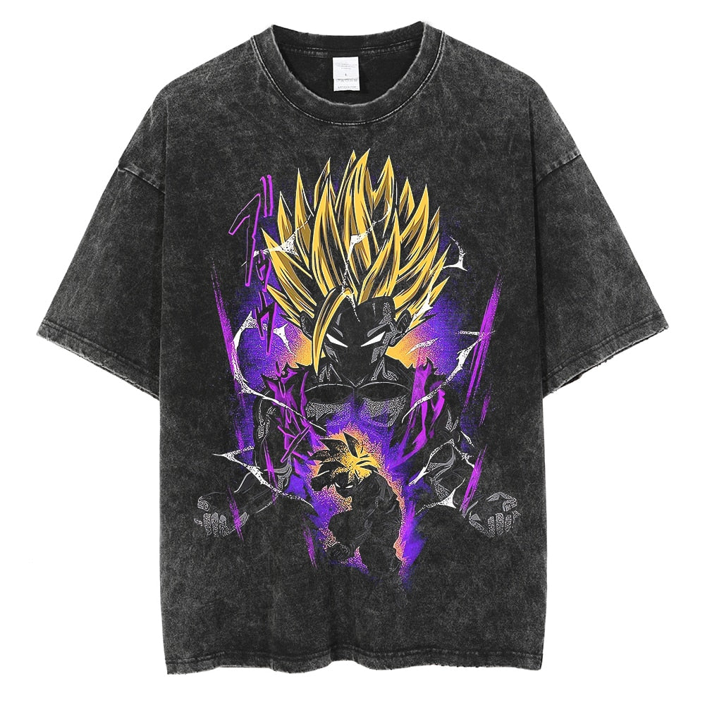 Dragon Ball Hip Hop Oversized Washed T-shirts