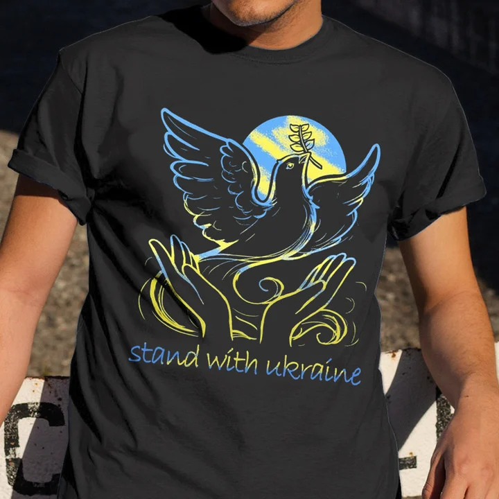 Stand With Ukraine Shirt Peace Bird Pray For Ukraine T-Shirt