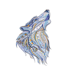 Blue Wolf Wooden Jigsaw Puzzle