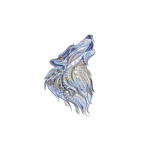 Blue Wolf Wooden Jigsaw Puzzle