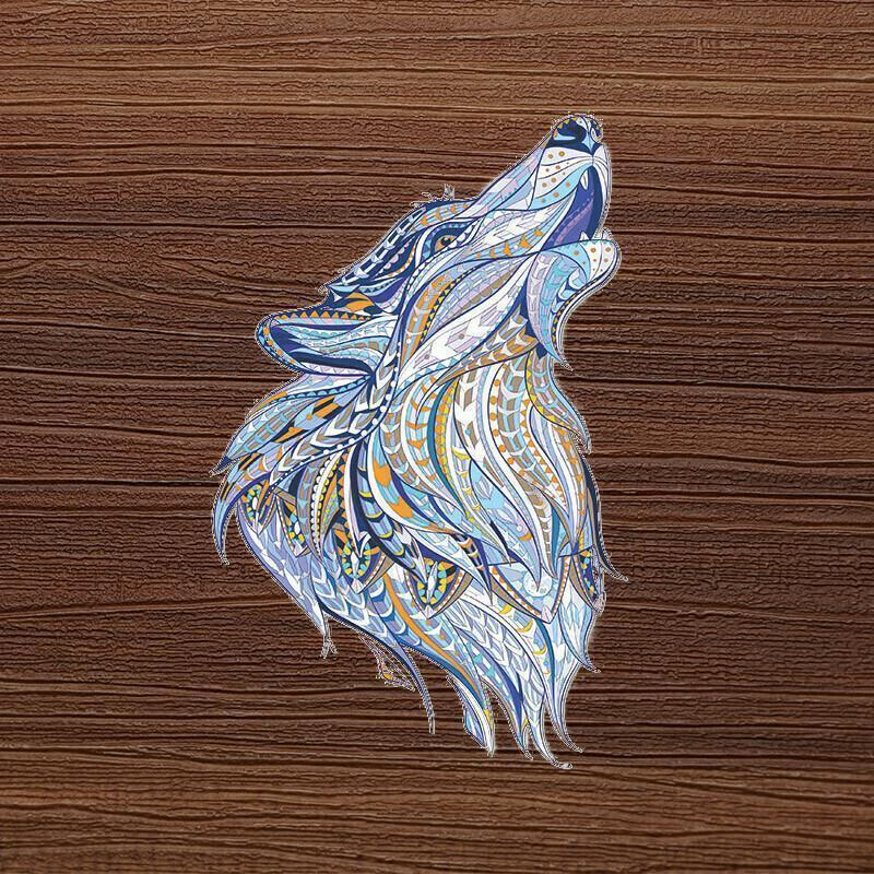 Blue Wolf Wooden Jigsaw Puzzle