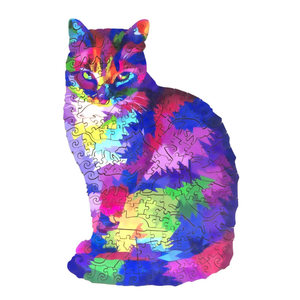 Colorful Cat Wooden Jigsaw Puzzle