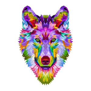 Colorful Wolf Wooden Jigsaw Puzzle