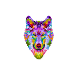 Colorful Wolf Wooden Jigsaw Puzzle