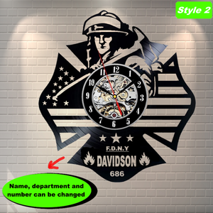 Firefighter Personalized Wall Clock