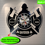 Firefighter Personalized Wall Clock