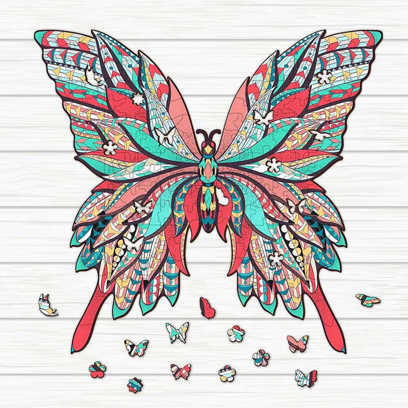 Flower Butterfly Wooden Jigsaw Puzzle