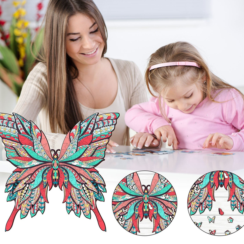 Flower Butterfly Wooden Jigsaw Puzzle