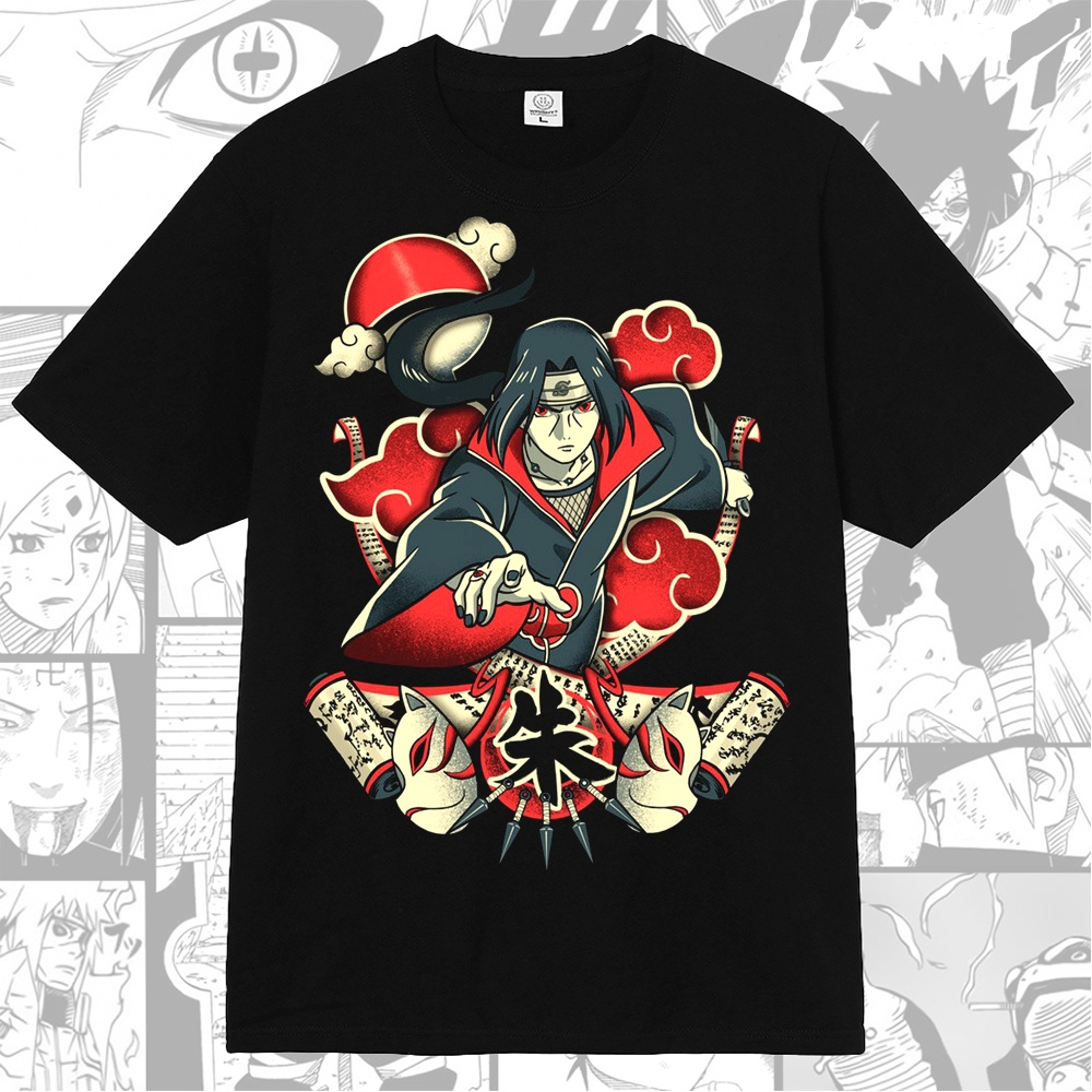 Itachi Naruto Akatsuki Saringan  Anime Manga T-shirt