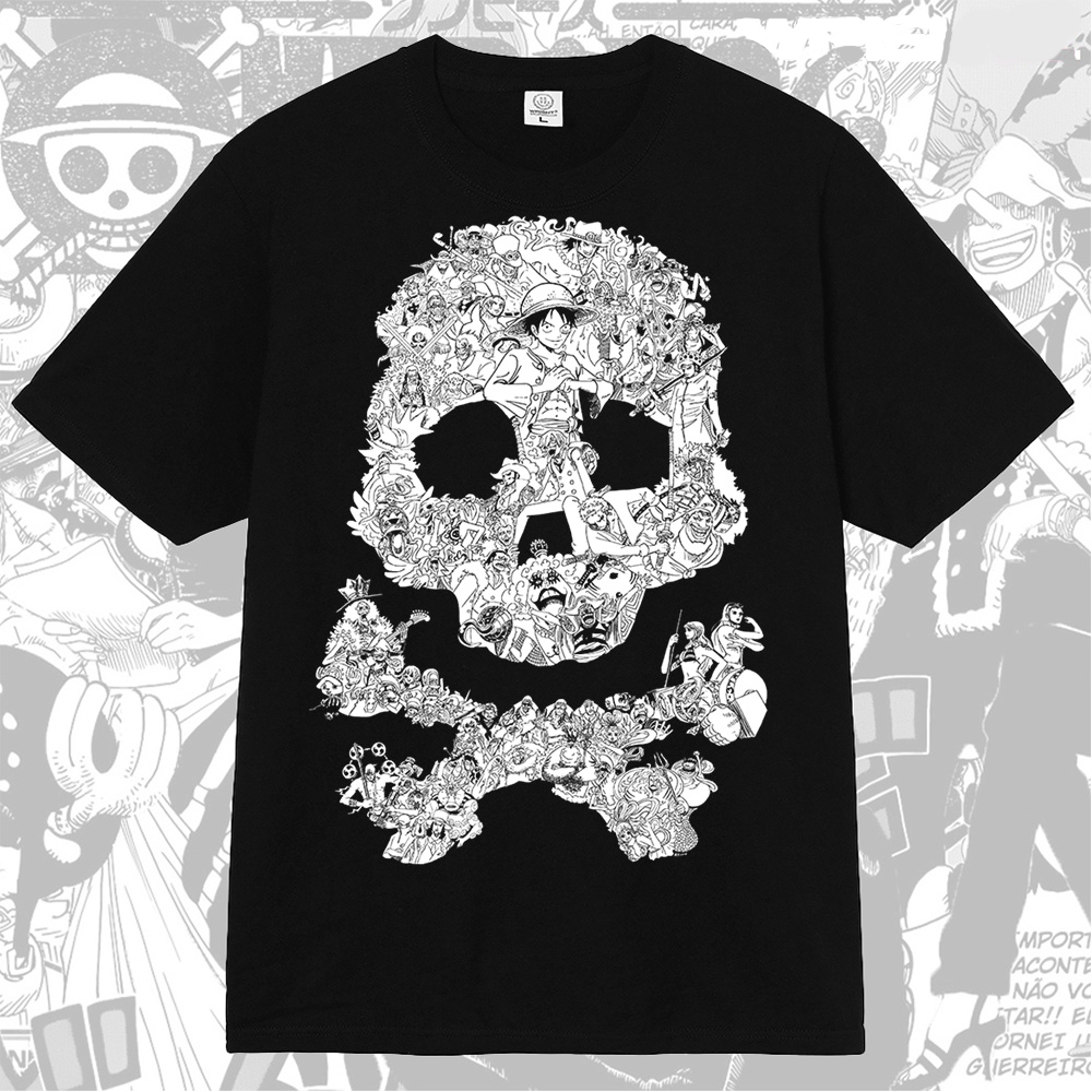 Luffy Skull One Piece Anime Manga T-shirt