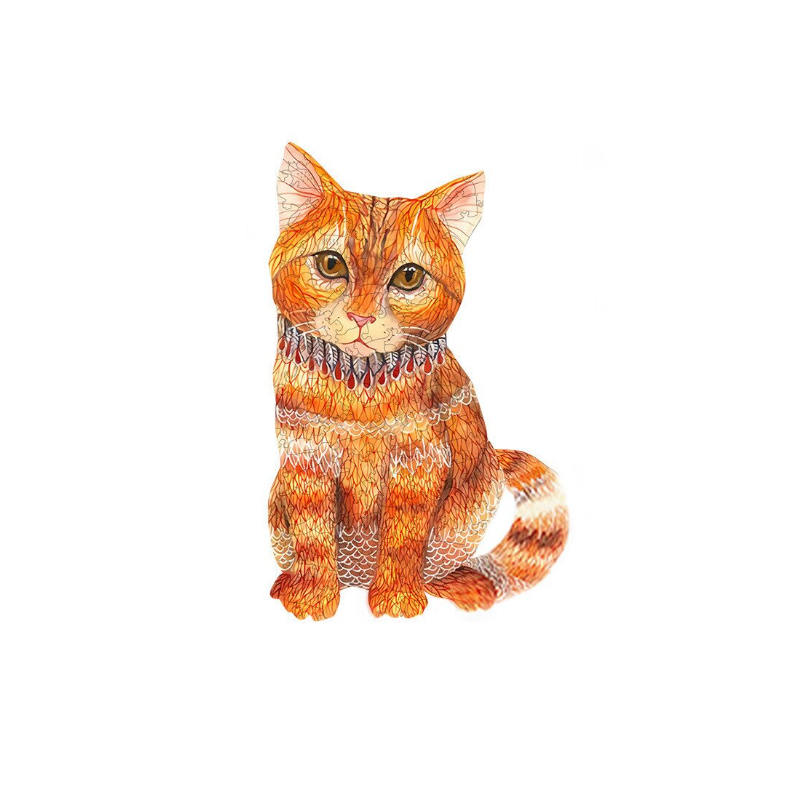 Orange Cat Wooden Jigsaw Puzzle