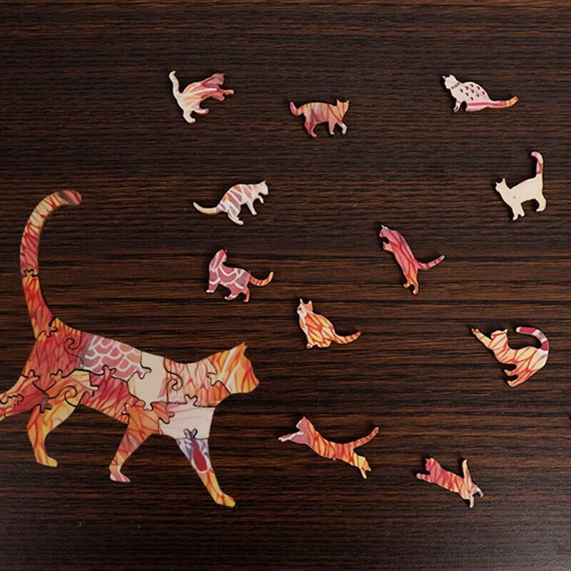 Orange Cat Wooden Jigsaw Puzzle