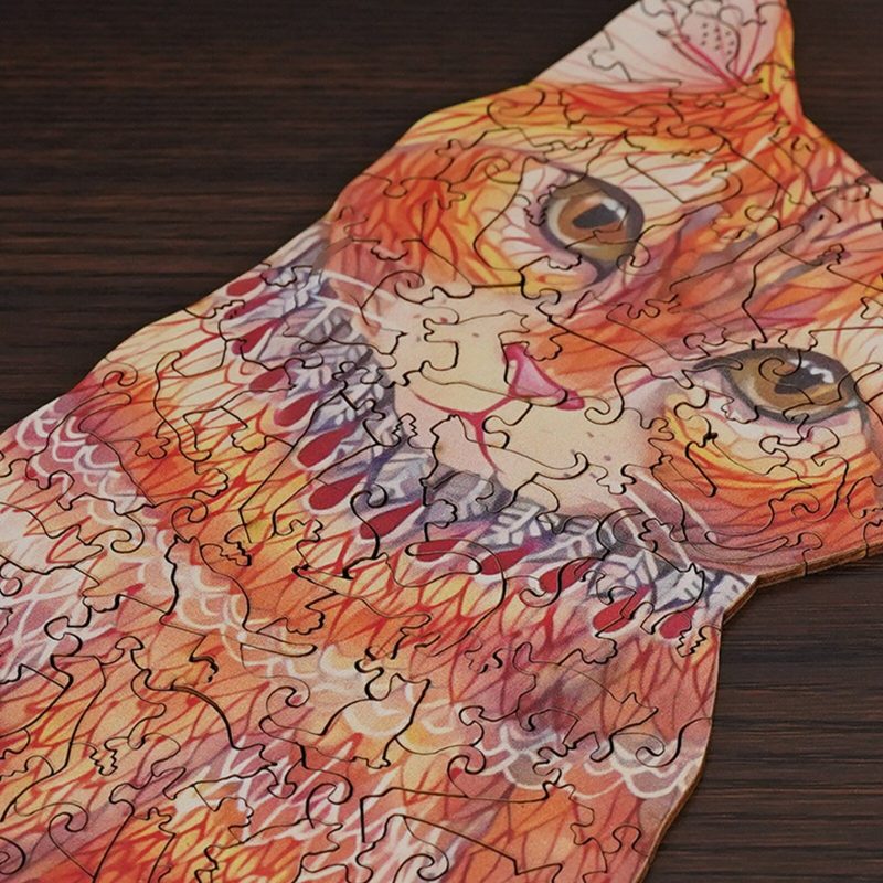 Orange Cat Wooden Jigsaw Puzzle