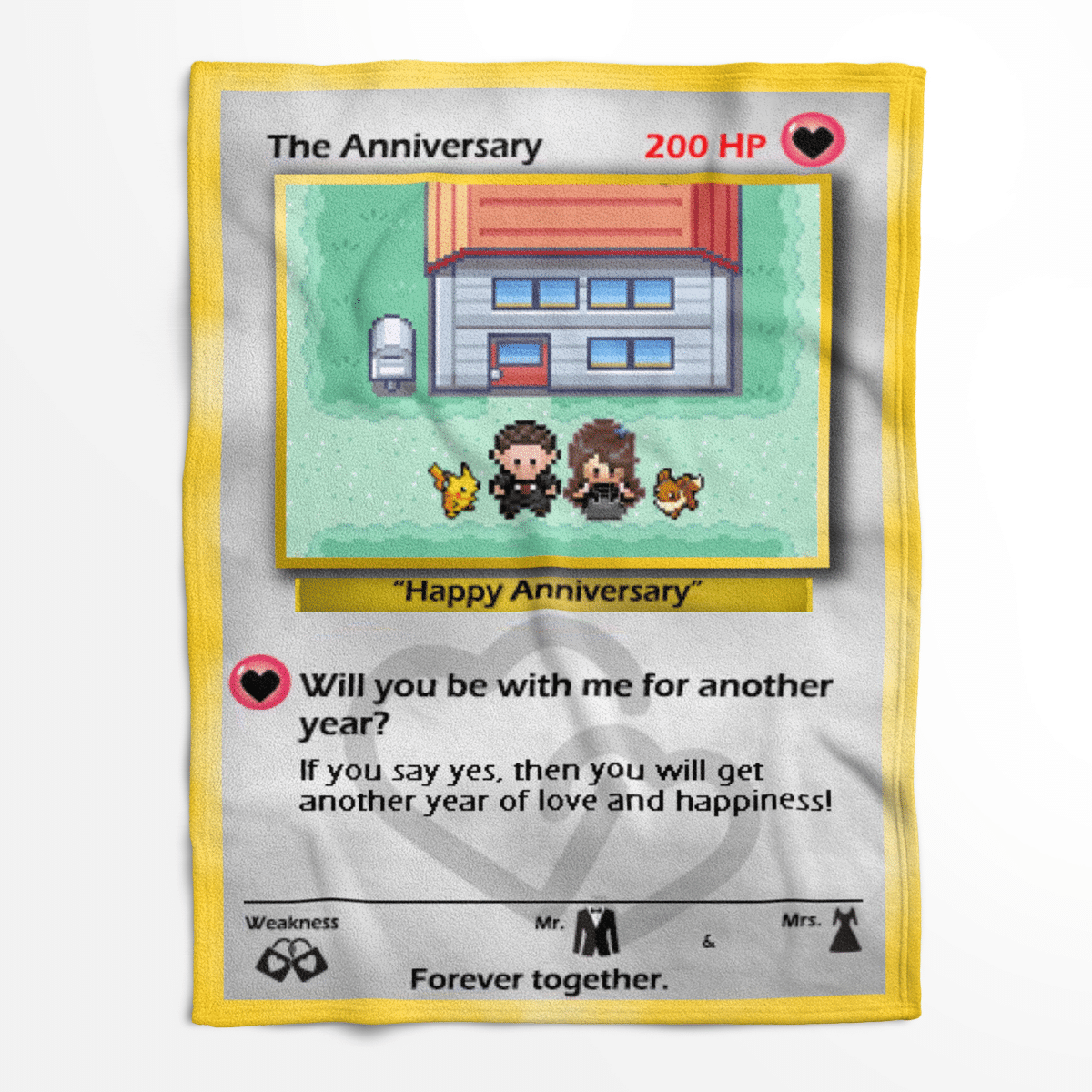 PKM THE VALENTINE ANNIVERSARY Card Custom Soft Blanket