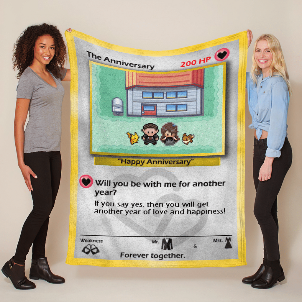 PKM THE VALENTINE ANNIVERSARY Card Custom Soft Blanket