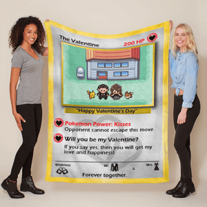 PKM THE VALENTINE Card Custom Soft Blanket