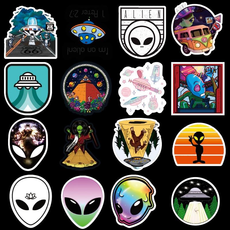 UFO Alien Rocket Stickers