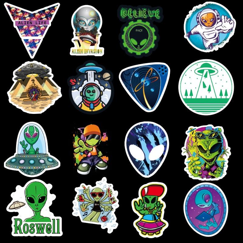 UFO Alien Rocket Stickers