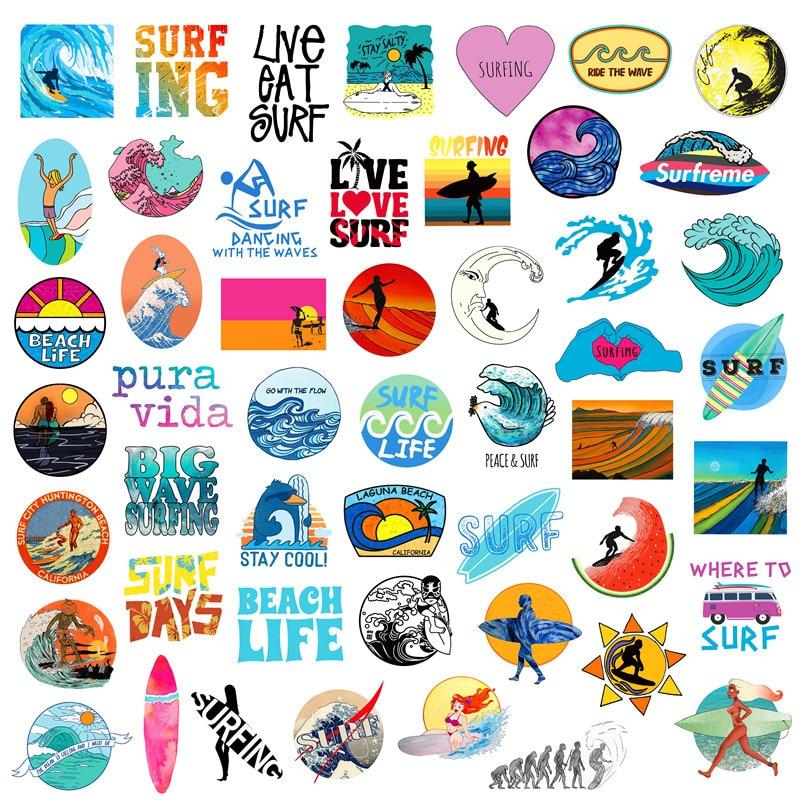 Surf Beach Stickers