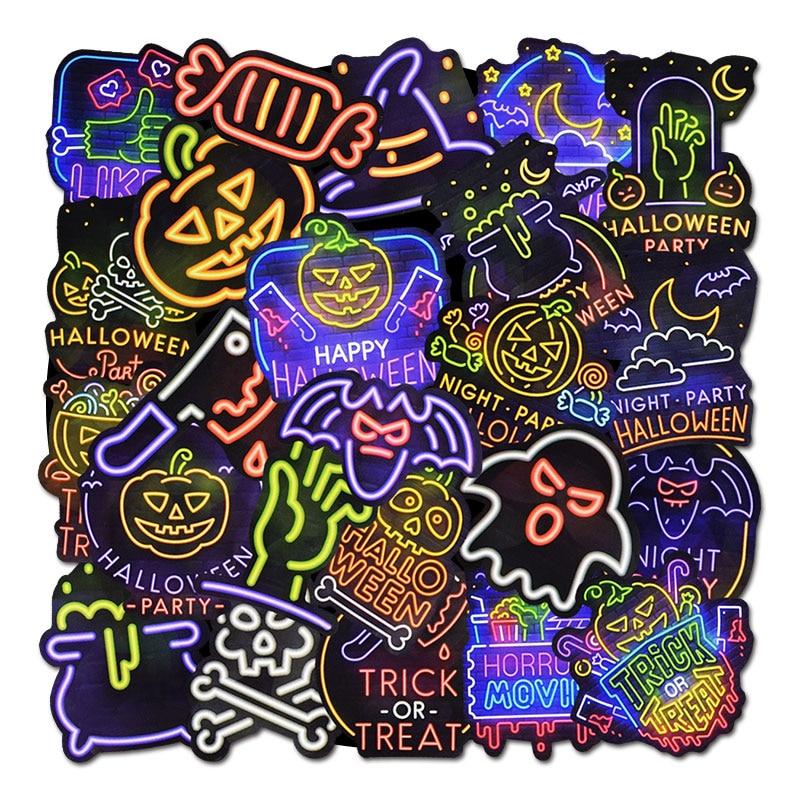 Jack Skellington Neon Halloween Stickers