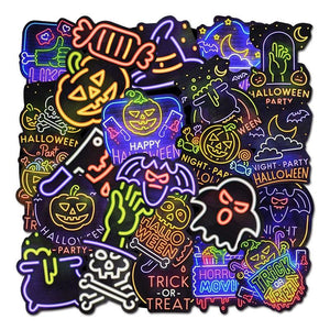 Jack Skellington Neon Halloween Stickers