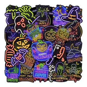 Jack Skellington Neon Halloween Stickers