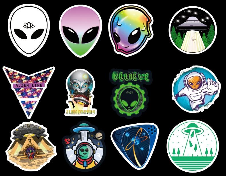 UFO Alien Rocket Stickers