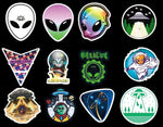 UFO Alien Rocket Stickers