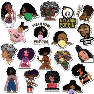 Melanin Poppin Black Girl Stickers