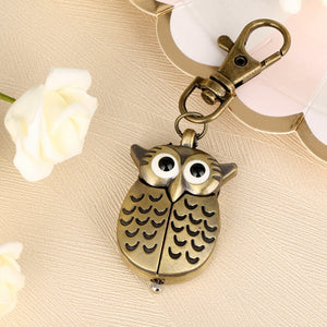 Owl Keychain Pocket Watch