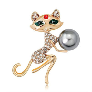 Cat Crystal Pin