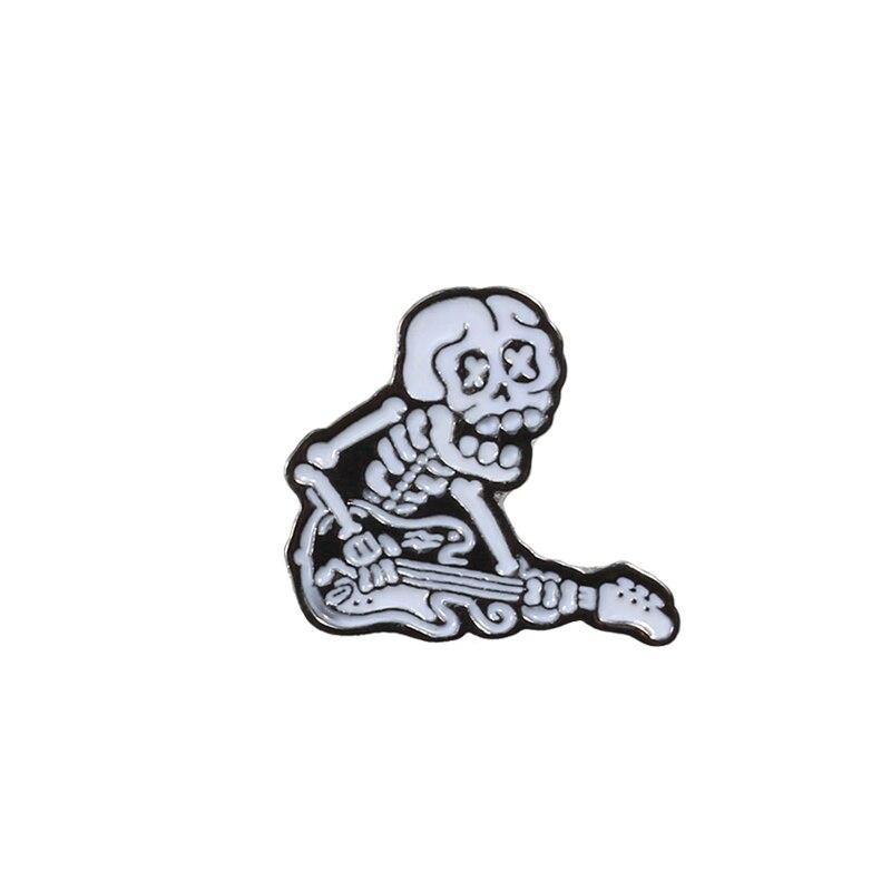 Skull Head Enamel Pin