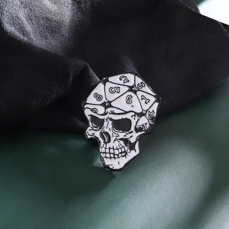 Skull Dice Enamel Pin