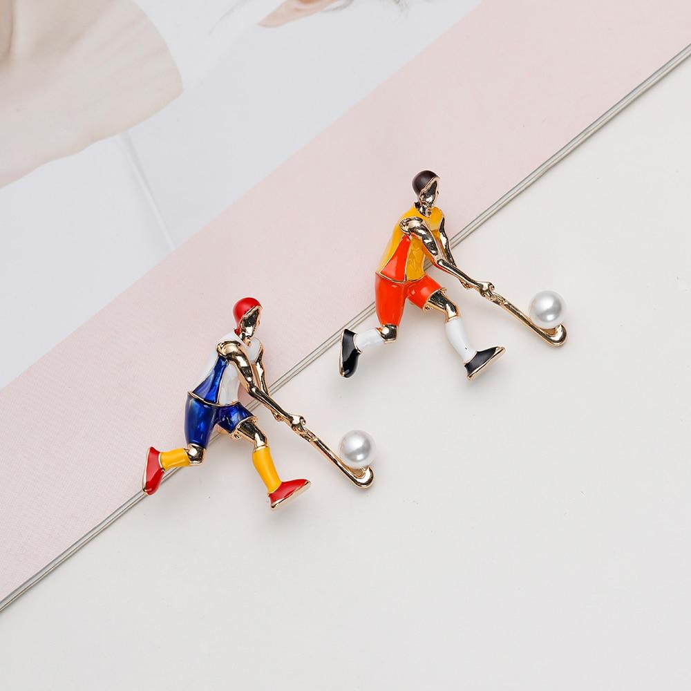 Hockey Brooch Pin